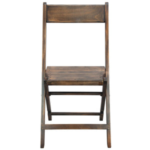 English Elm Natalie Commercial Wooden Folding Chair - Antique Black Beechwood, No Assembly, Durable & Stylish 4-WFC-SLAT-AB-GG