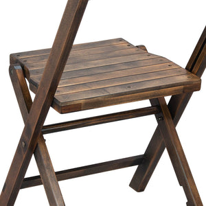 English Elm Natalie Commercial Wooden Folding Chair - Antique Black Beechwood, No Assembly, Durable & Stylish 4-WFC-SLAT-AB-GG