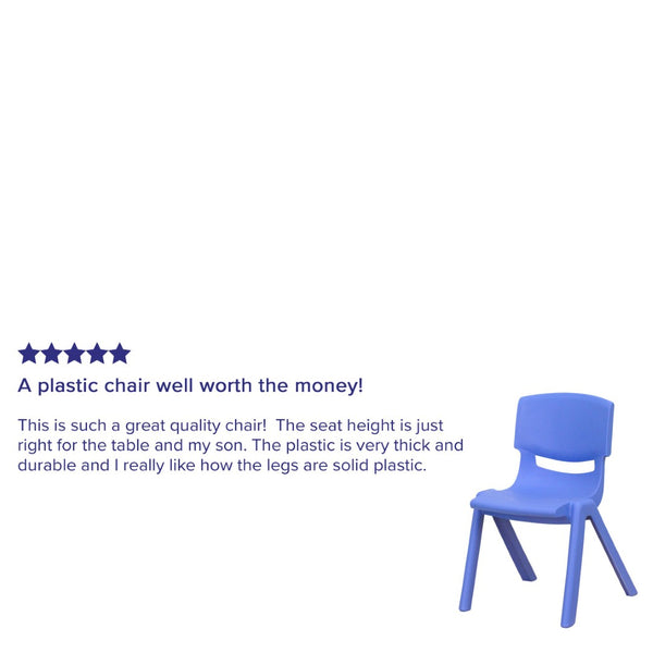 English Elm Whitney 4 Pack Stackable Plastic School Chairs for Kids – Durable, Lightweight, Easy to Clean Seating Blue 4-YU-YCX4-001-BLUE-GG