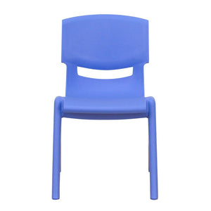 English Elm Whitney 4 Pack Stackable Plastic School Chairs for Kids – Durable, Lightweight, Easy to Clean Seating Blue 4-YU-YCX4-001-BLUE-GG