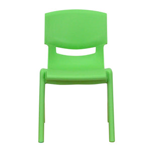 English Elm Whitney 4 Pack Stackable Plastic School Chairs for Kids – Durable, Lightweight, Easy to Clean Seating Green 4-YU-YCX4-001-GREEN-GG