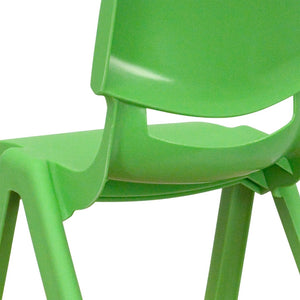 English Elm Whitney 4 Pack Stackable Plastic School Chairs for Kids – Durable, Lightweight, Easy to Clean Seating Green 4-YU-YCX4-001-GREEN-GG