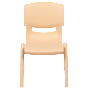 English Elm Whitney 4 Pack Stackable Plastic School Chairs for Kids – Durable, Lightweight, Easy to Clean Seating Natural 4-YU-YCX4-001-NAT-GG