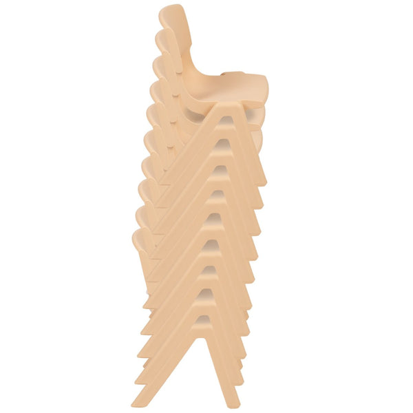 English Elm Whitney 4 Pack Stackable Plastic School Chairs for Kids – Durable, Lightweight, Easy to Clean Seating Natural 4-YU-YCX4-001-NAT-GG