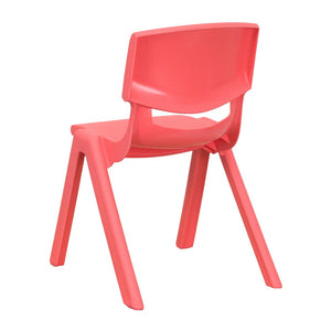 English Elm Whitney 4 Pack Stackable Plastic School Chairs for Kids – Durable, Lightweight, Easy to Clean Seating Red 4-YU-YCX4-001-RED-GG
