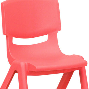English Elm Whitney 4 Pack Stackable Plastic School Chairs for Kids – Durable, Lightweight, Easy to Clean Seating Red 4-YU-YCX4-001-RED-GG