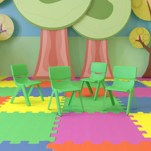 English Elm Whitney Stackable School Chair Set of 4 - Safe, Durable, Lightweight Seating for Little Learners Green 4-YU-YCX4-003-GREEN-GG