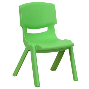 English Elm Whitney Stackable School Chair Set of 4 - Safe, Durable, Lightweight Seating for Little Learners Green 4-YU-YCX4-003-GREEN-GG