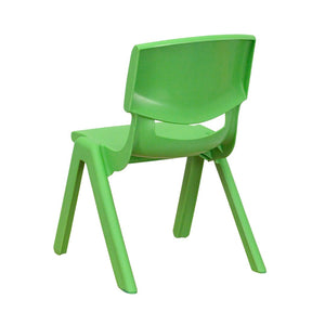 English Elm Whitney Stackable School Chair Set of 4 - Safe, Durable, Lightweight Seating for Little Learners Green 4-YU-YCX4-003-GREEN-GG