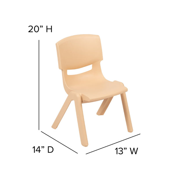 English Elm Whitney Stackable School Chair Set of 4 - Safe, Durable, Lightweight Seating for Little Learners Natural 4-YU-YCX4-003-NAT-GG