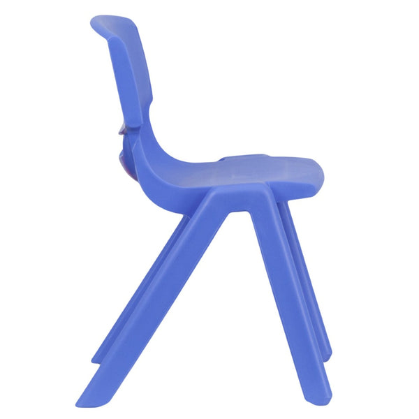 English Elm Whitney 4 Pack Stackable Plastic Chairs for Classrooms - Comfortable, Durable, and Easy to Clean Blue 4-YU-YCX4-004-BLUE-GG