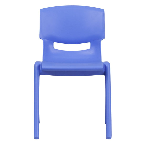 English Elm Whitney 4 Pack Stackable Plastic Chairs for Classrooms - Comfortable, Durable, and Easy to Clean Blue 4-YU-YCX4-004-BLUE-GG