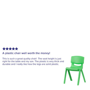 English Elm Whitney 4 Pack Stackable Plastic Chairs for Classrooms - Comfortable, Durable, and Easy to Clean Green 4-YU-YCX4-004-GREEN-GG