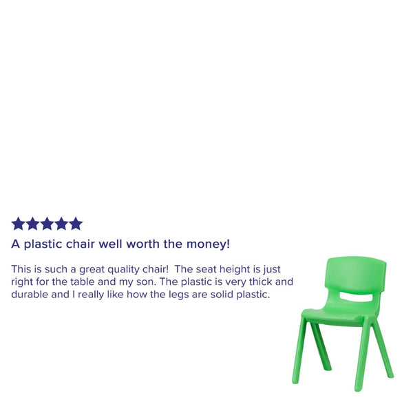 English Elm Whitney 4 Pack Stackable Plastic Chairs for Classrooms - Comfortable, Durable, and Easy to Clean Green 4-YU-YCX4-004-GREEN-GG