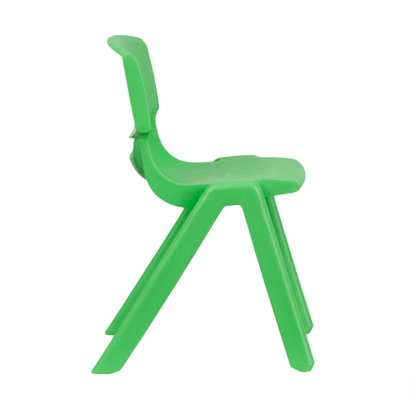 English Elm Whitney 4 Pack Stackable Plastic Chairs for Classrooms - Comfortable, Durable, and Easy to Clean Green 4-YU-YCX4-004-GREEN-GG