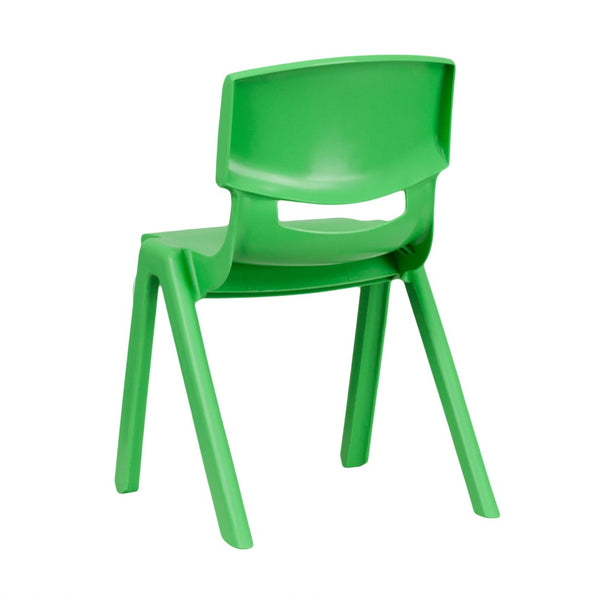 English Elm Whitney 4 Pack Stackable Plastic Chairs for Classrooms - Comfortable, Durable, and Easy to Clean Green 4-YU-YCX4-004-GREEN-GG
