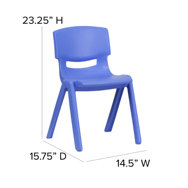 English Elm Whitney 4 Pack Stackable Plastic Chairs for Classrooms - Comfortable, Durable, and Easy to Clean Assorted 4-YU-YCX4-004-MULTI-GG