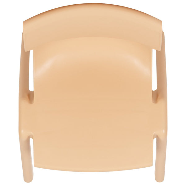 English Elm Whitney 4 Pack Stackable Plastic Chairs for Classrooms - Comfortable, Durable, and Easy to Clean Natural 4-YU-YCX4-004-NAT-GG