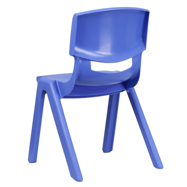English Elm Whitney 4 Pack Stackable School Chairs for Kids - Durable, Lightweight, Safe Seating Solution for Classrooms Blue 4-YU-YCX4-005-BLUE-GG