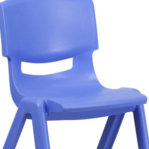 English Elm Whitney 4 Pack Stackable School Chairs for Kids - Durable, Lightweight, Safe Seating Solution for Classrooms Blue 4-YU-YCX4-005-BLUE-GG