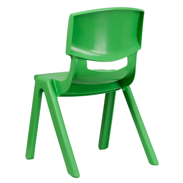English Elm Whitney 4 Pack Stackable School Chairs for Kids - Durable, Lightweight, Safe Seating Solution for Classrooms Green 4-YU-YCX4-005-GREEN-GG