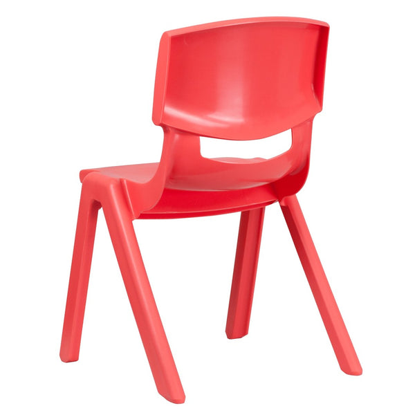 English Elm Whitney 4 Pack Stackable School Chairs for Kids - Durable, Lightweight, Safe Seating Solution for Classrooms Red 4-YU-YCX4-005-RED-GG