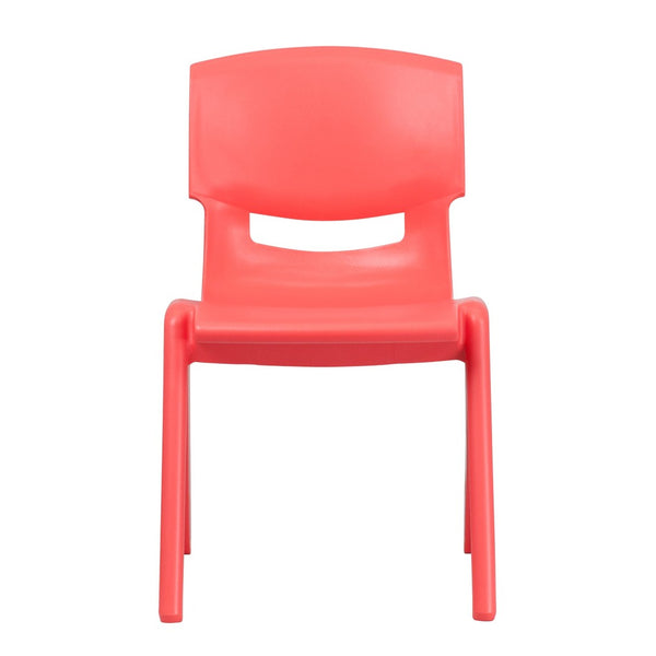 English Elm Whitney 4 Pack Stackable School Chairs for Kids - Durable, Lightweight, Safe Seating Solution for Classrooms Red 4-YU-YCX4-005-RED-GG