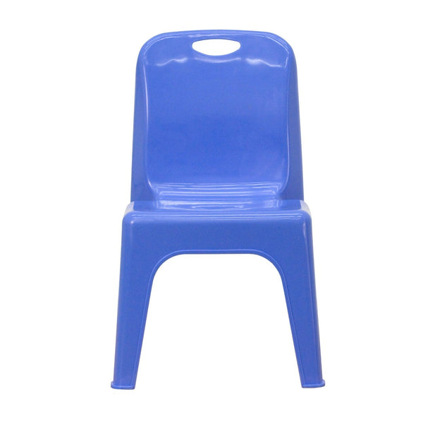 English Elm Whitney 4 Pack Plastic Stackable School Chairs for Kids - Safe, Lightweight, and Durable Seating Solution Blue 4-YU-YCX4-011-BLUE-GG