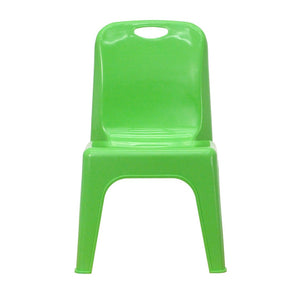 English Elm Whitney 4 Pack Plastic Stackable School Chairs for Kids - Safe, Lightweight, and Durable Seating Solution Green 4-YU-YCX4-011-GREEN-GG