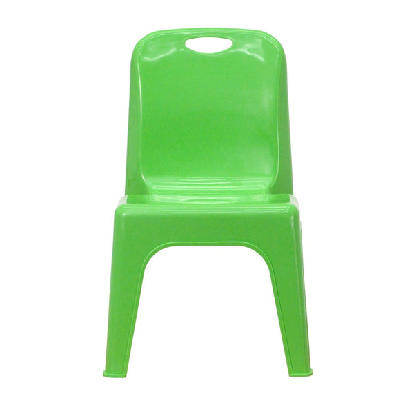 English Elm Whitney 4 Pack Plastic Stackable School Chairs for Kids - Safe, Lightweight, and Durable Seating Solution Green 4-YU-YCX4-011-GREEN-GG