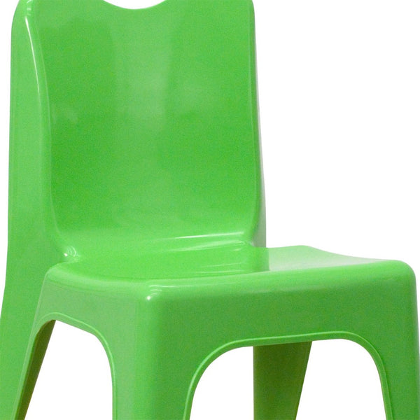 English Elm Whitney 4 Pack Plastic Stackable School Chairs for Kids - Safe, Lightweight, and Durable Seating Solution Green 4-YU-YCX4-011-GREEN-GG