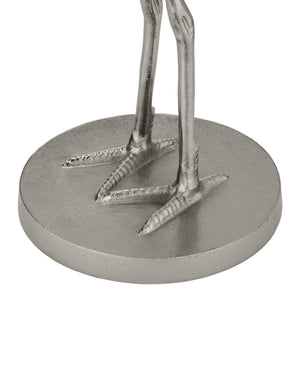 Currey & Company Crane Sculptural Cast Aluminum Accent Table with Glass Top for Glam Modern Interiors 4000-0195