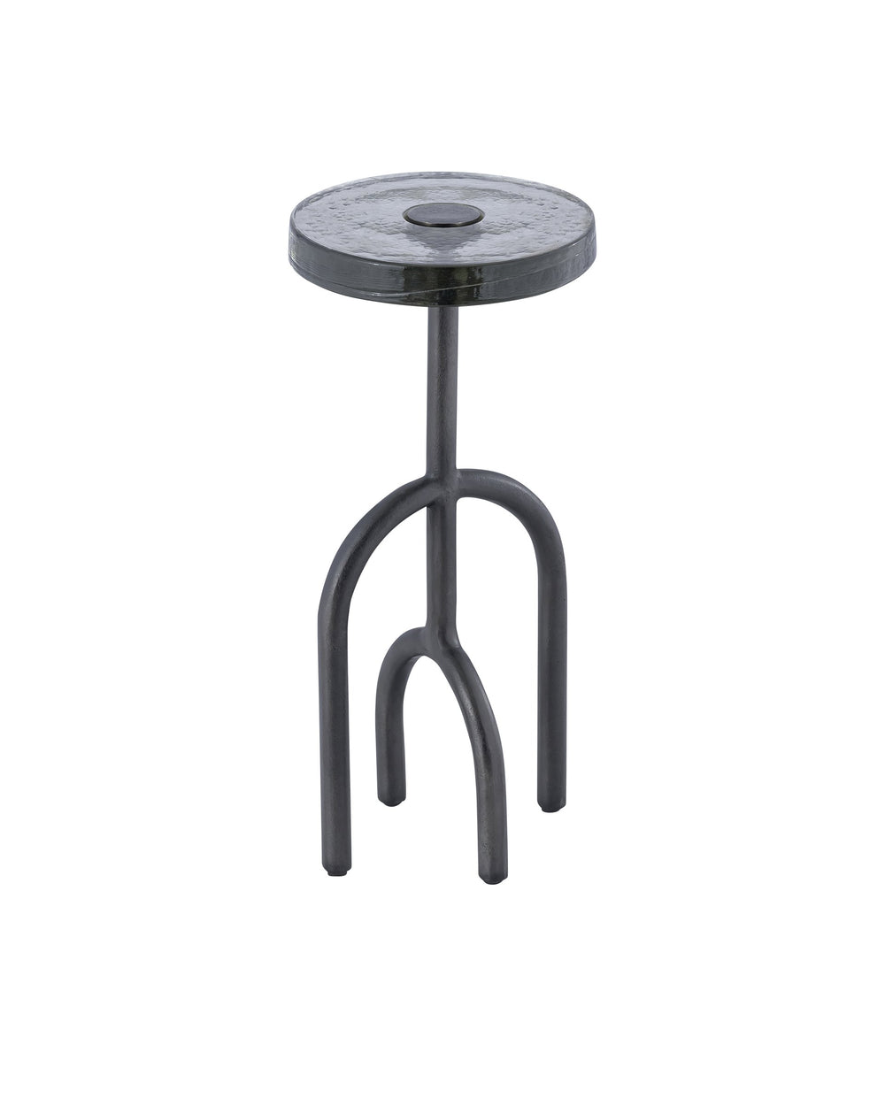 Currey & Company Grove Artisan Cast Glass Drinks Table with Sculptural Mangrove Root Aluminum Base 4000-0212