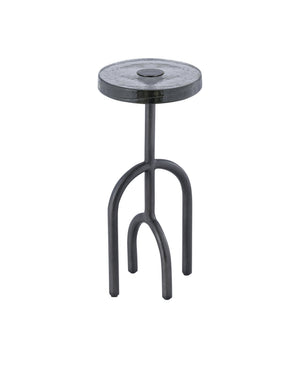 Currey & Company Grove Artisan Cast Glass Drinks Table with Sculptural Mangrove Root Aluminum Base 4000-0212