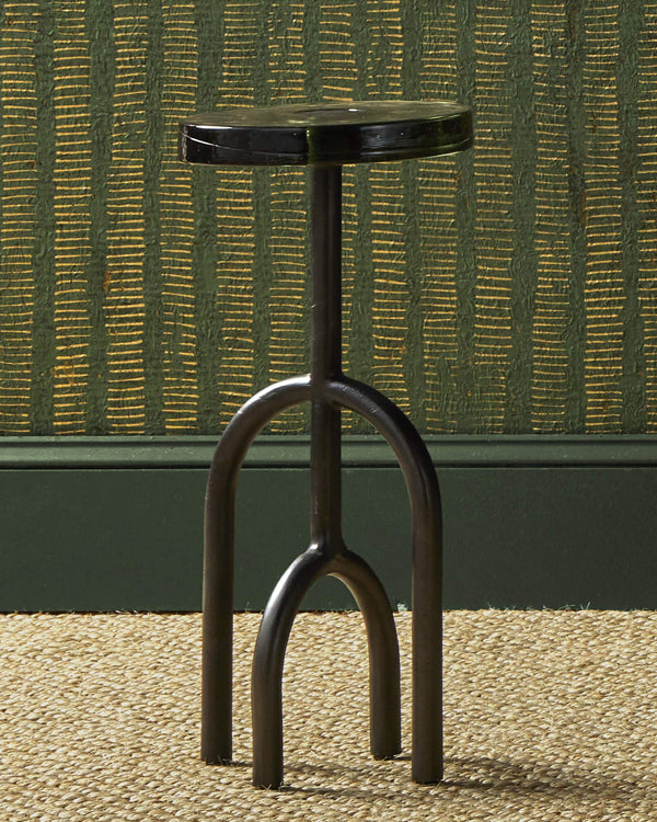 Currey & Company Grove Artisan Cast Glass Drinks Table with Sculptural Mangrove Root Aluminum Base 4000-0212