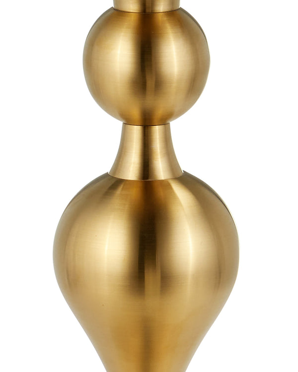 Currey & Company Maeve Brushed Brass Geometric Side Table with Inset Walnut Top for Modern Interiors 4000-0213