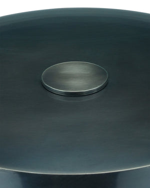 Currey & Company Lemy Brass Finish Round Coffee Table Sculpted Steel Base with Tempered Glass Top Black / Clear 4000-0218