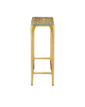Currey & Company Honeycomb Gold Cast Aluminum Console Table Sculptural Lattice for Bold Entryways 4000-0232