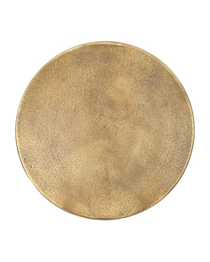 Currey & Company Nasturtium Cast Aluminum Side Table Antique Brass Patina Finish Sculptural Accent 4000-0249