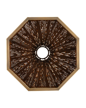 Currey & Company Castor Filigree Iron and Smoked Glass Round Side Table for Eclectic Living Spaces 4000-0252