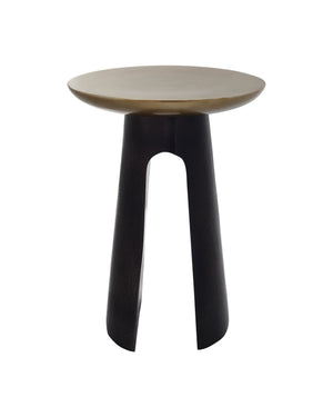 Currey & Company Pince Hand-Hammered Cast Aluminum Accent Table with Antique Brass and Black Nickel 4000-0254