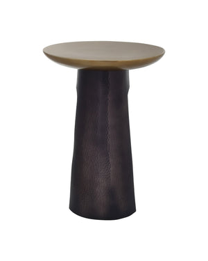 Currey & Company Pince Hand-Hammered Cast Aluminum Accent Table with Antique Brass and Black Nickel 4000-0254