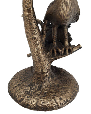 Currey & Company Paonne Peacock Sculptural Cast Aluminum Side Table with Antique Gold Finish 4000-0255