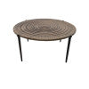 Currey & Company Unity Round Cast Aluminum Cocktail Table with Sculptural Concentric Relief Bronze Finish 4000-0257