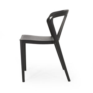 English Elm Christopher Knight Home® - ORCHID Weather-Resistant Outdoor Chair with Curved Backrest, Durable Polypropylene Blend for Patio Comfort Black 32.5 L x 24 W x 20.5 H 68373.00BLK