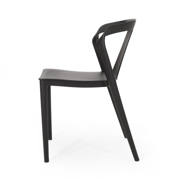 English Elm Christopher Knight Home® - ORCHID Weather-Resistant Outdoor Chair with Curved Backrest, Durable Polypropylene Blend for Patio Comfort Black 32.5 L x 24 W x 20.5 H 68373.00BLK