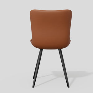 English Elm Dining Chair Set Of 2 Modern Pu Leather Armless Chairs With Sturdy Metal Legs For Versatile Use T3950P396566