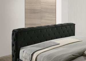 English Elm Luxurious King Size Bed Set With Velvet Upholstery, Tv Lift Footboard & Elegant Nightstands - 3Pc B2741S00125