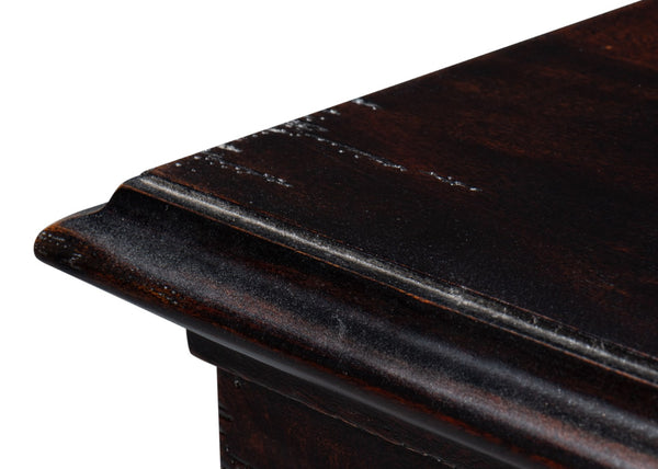 Sarreid Morgan Library Case - Elegant Solid Walnut With Ebony Finish, 4 Adjustable Shelves & Glass Doors Black  40029