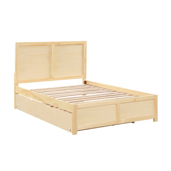 English Elm Contemporary Full Platform Bed Tall Headboard Natural Pine Wood Scandinavian Bedroom Frame B011S02456
